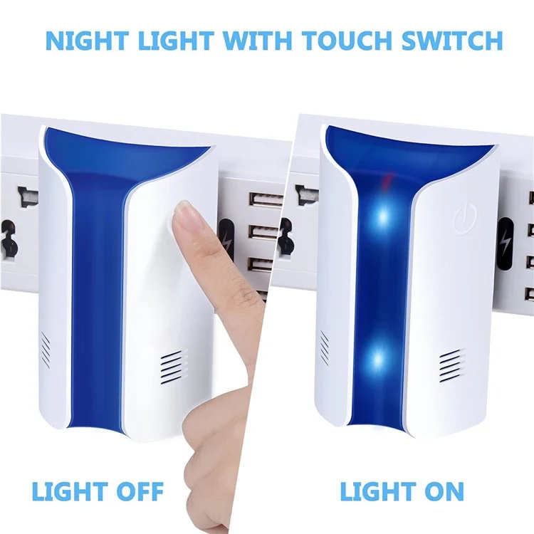 2Pcs/Set Multi-function Ultrasonic Electromagnetic Rats Pest Repellent Plug-in Indoor and Outdoor Use - EU Plug