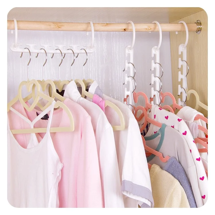 8Pcs/Set Space Saving Hanger Magic Clothes Hanger with Hook Closet Organizer