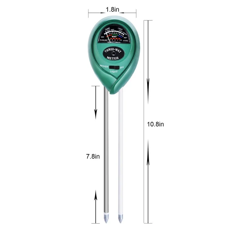 3-in-1 PH Moisture and Light Plant Soil Tester for Gardening Farming