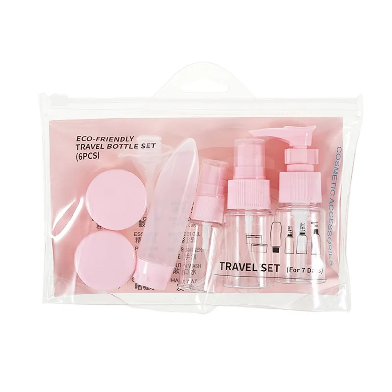 Set da 9 pezzi di bottiglie e contenitori da viaggio portatili per animali domestici - rosa