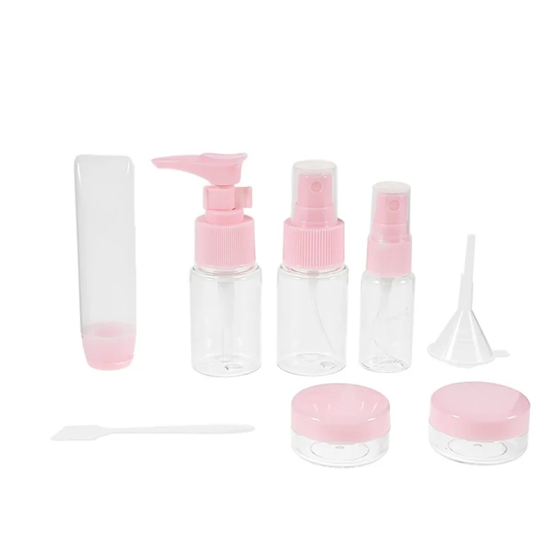 Set da 9 pezzi di bottiglie e contenitori da viaggio portatili per animali domestici - rosa