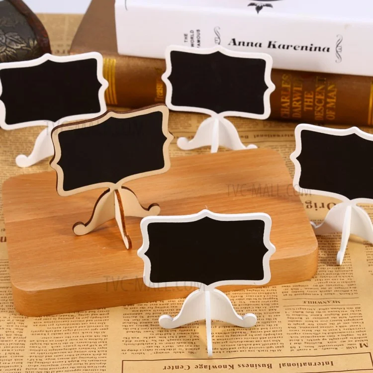 12PCS Wood Message Writing Board Chalkboards with Easel Stand - White