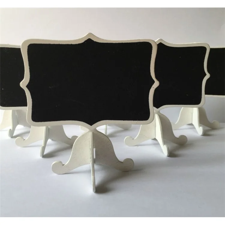 12PCS Wood Message Writing Board Chalkboards with Easel Stand - White
