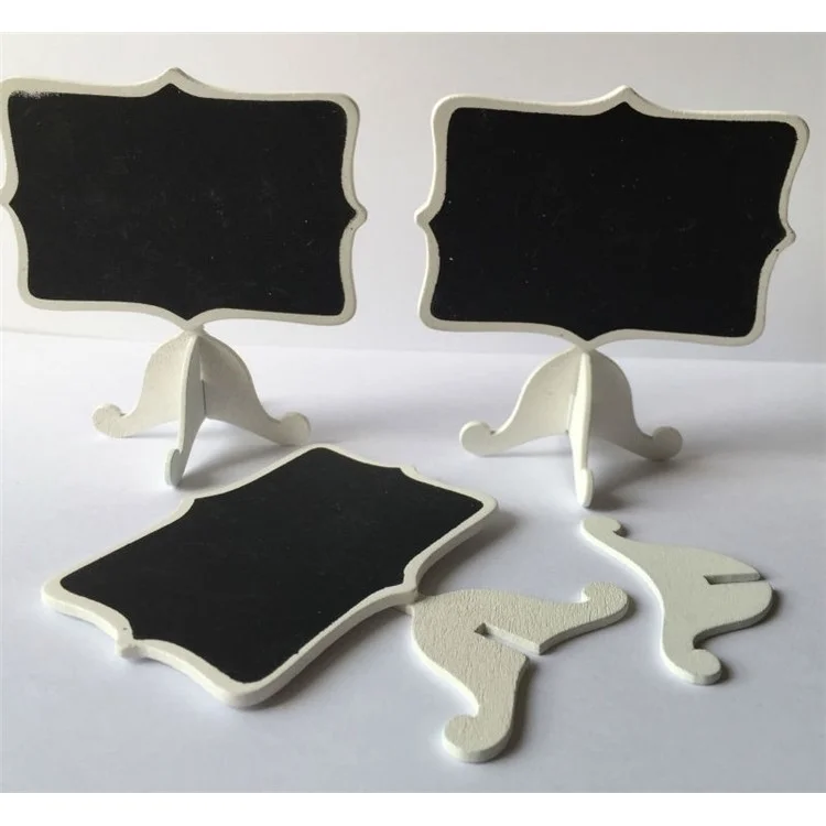 12PCS Wood Message Writing Board Chalkboards with Easel Stand - White