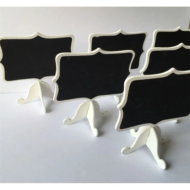 12PCS Wood Message Writing Board Chalkboards with Easel Stand - White