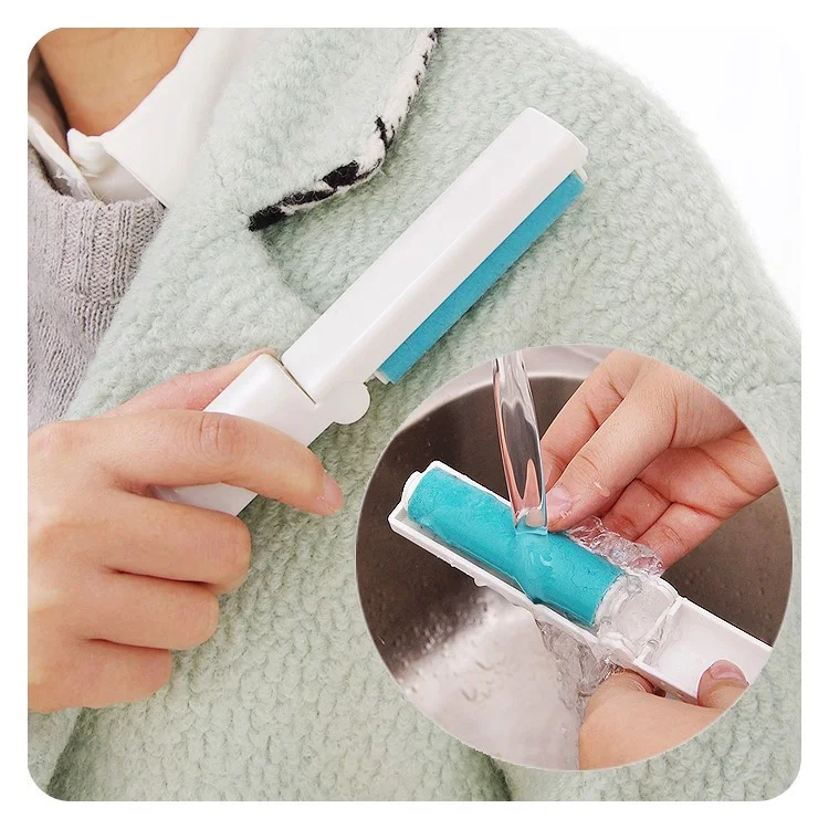 2Pcs/Set Washable Travel Lint Roller Reusable Sticky Picker Cleaner Sticky Lint Roller - Blue