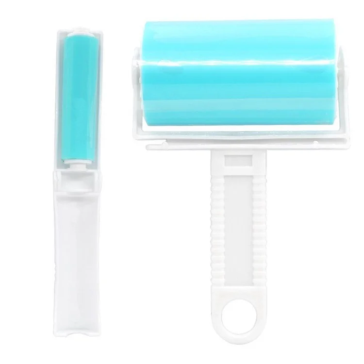 2Pcs/Set Washable Travel Lint Roller Reusable Sticky Picker Cleaner Sticky Lint Roller - Blue