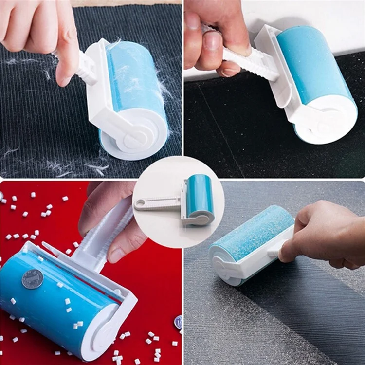 2Pcs/Set Washable Travel Lint Roller Reusable Sticky Picker Cleaner Sticky Lint Roller - Blue