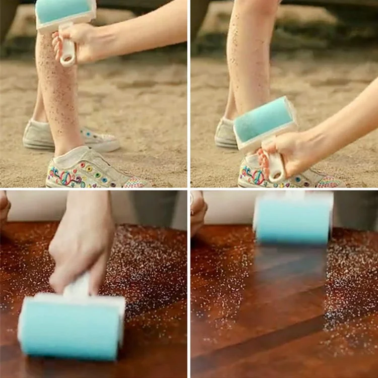 2Pcs/Set Washable Travel Lint Roller Reusable Sticky Picker Cleaner Sticky Lint Roller - Blue