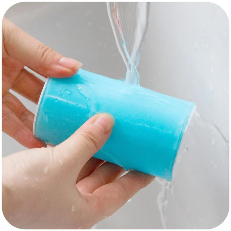 2Pcs/Set Washable Travel Lint Roller Reusable Sticky Picker Cleaner Sticky Lint Roller - Blue