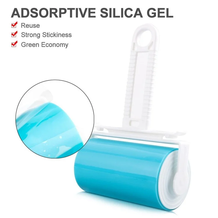 2Pcs/Set Washable Travel Lint Roller Reusable Sticky Picker Cleaner Sticky Lint Roller - Blue