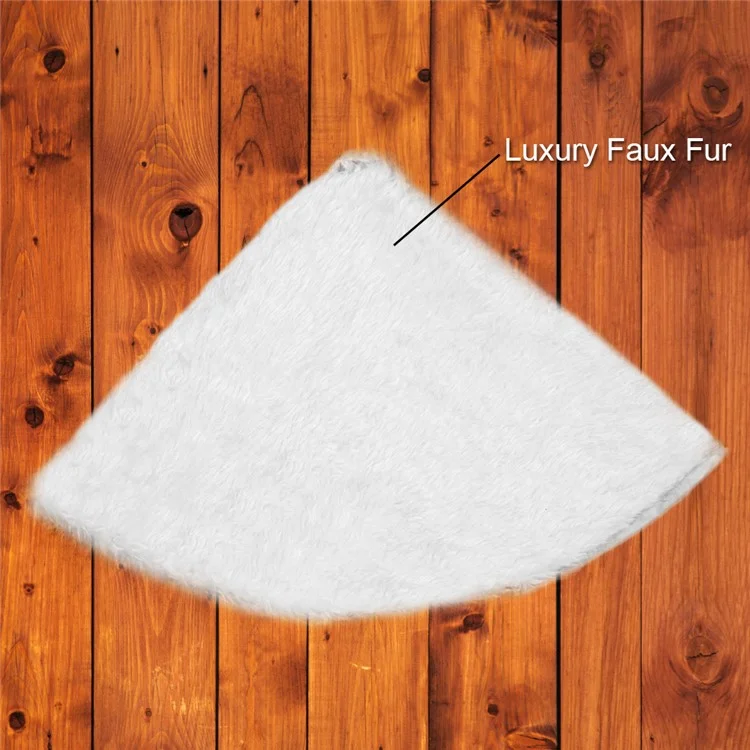 Décor de Fête de Noël en Peluche Blanche Aux Cheveux Longs Arbres, Diamètre: 78 cm