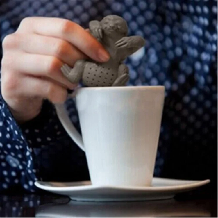 7 Pcs Cute Food-grade Silicone Tea Strainer Tea Infuser (Man, Monkey, Sea Lions, Elephant, Shark, Dog, Sloth)