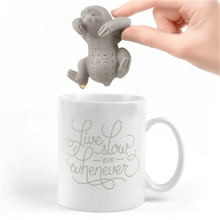 7 Pcs Cute Food-grade Silicone Tea Strainer Tea Infuser (Man, Monkey, Sea Lions, Elephant, Shark, Dog, Sloth)