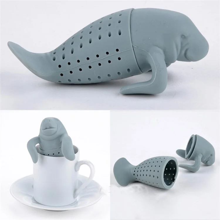 7 Pcs Cute Food-grade Silicone Tea Strainer Tea Infuser (Man, Monkey, Sea Lions, Elephant, Shark, Dog, Sloth)