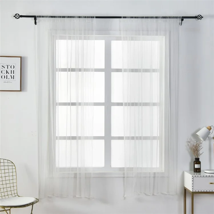 100 X 150cm Ventana Elegante Gauze Cortina Sala De La Fiesta Divisor Divisor - Blanco