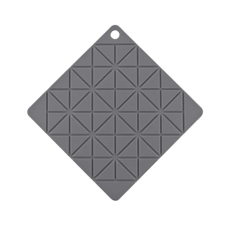 Non Slip Hot Insulation Pad Pot Holder - Square Shape / Grey