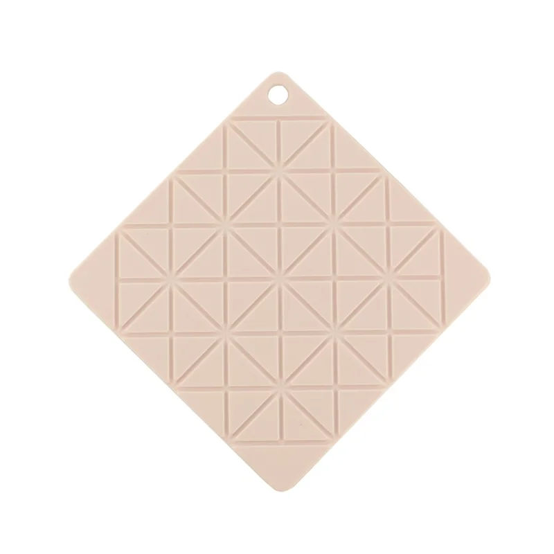 Non Slip Hot Insulation Pad Pot Holder - Square Shape / Pink
