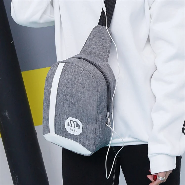 Bolso de Mensajero de Hombro de Cuerpo Cruzado Informal de Oxford de Moda - Gris