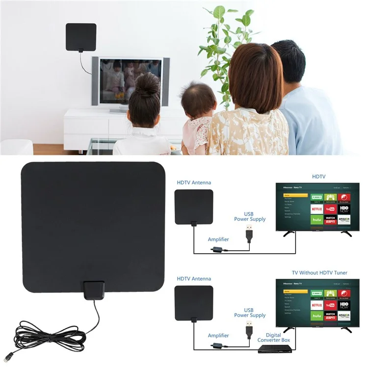[350 миль] 1080p 4K четкая цифровая телевизионная антенна для помещений HDTV UHF/VHF