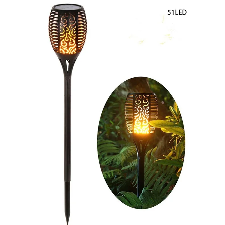 LED Light Solar Imper Impermeável Plickering Flame Torch Light Light Lamp Outdoor - 51 LED