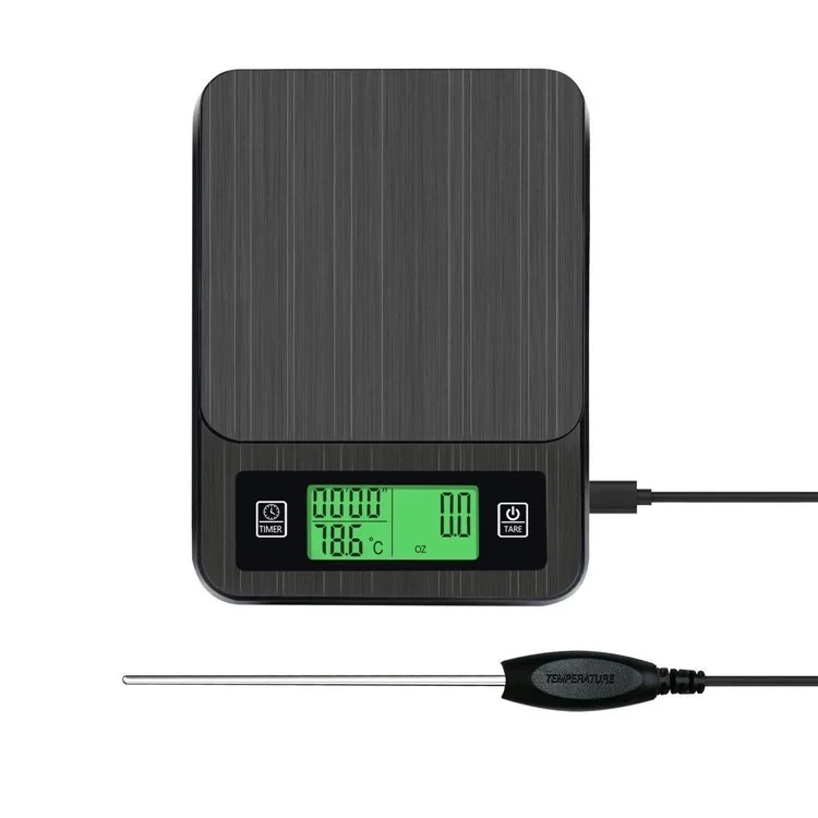 Gramas Elétricas Do Peso Elétrico De Bolso De 3kg De 3kg De 0.1g De Digitas Com Exposição Retroiluminada Do LCD E Sonda De Temperatura