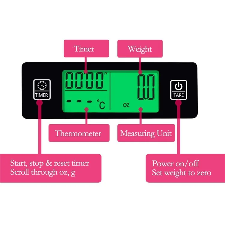 Digital Mini Scale Da 3 Kg 0,1g Pocket Pocket Electric Peso Grams Con Display Retroilluminato LCD E Sonda Di Temperatura