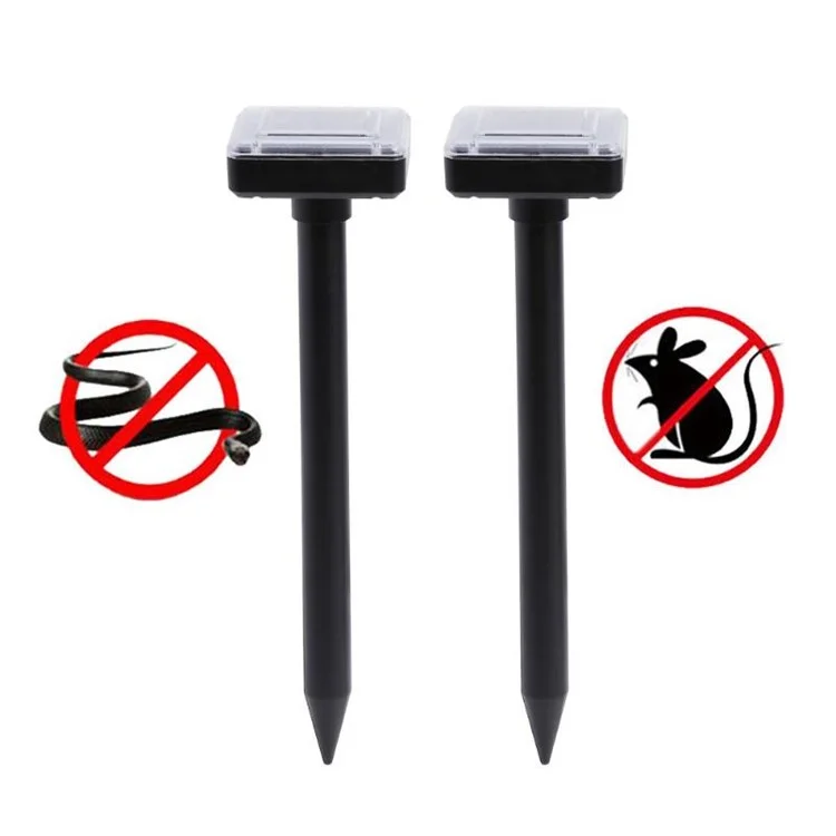 2 PCS répulsif solaire ultrasonique contre les rats, les souris, les chats et les chiens - Contrôle des nuisibles pour le jardin