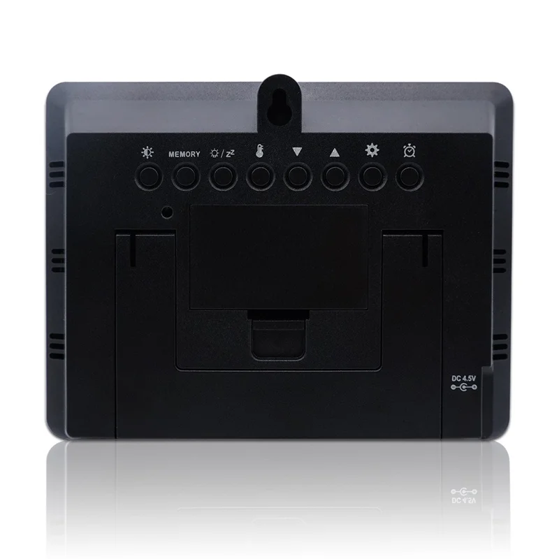 Multi-functional Electronic Alarm Clock with Color Screen Meteorological Function - Black