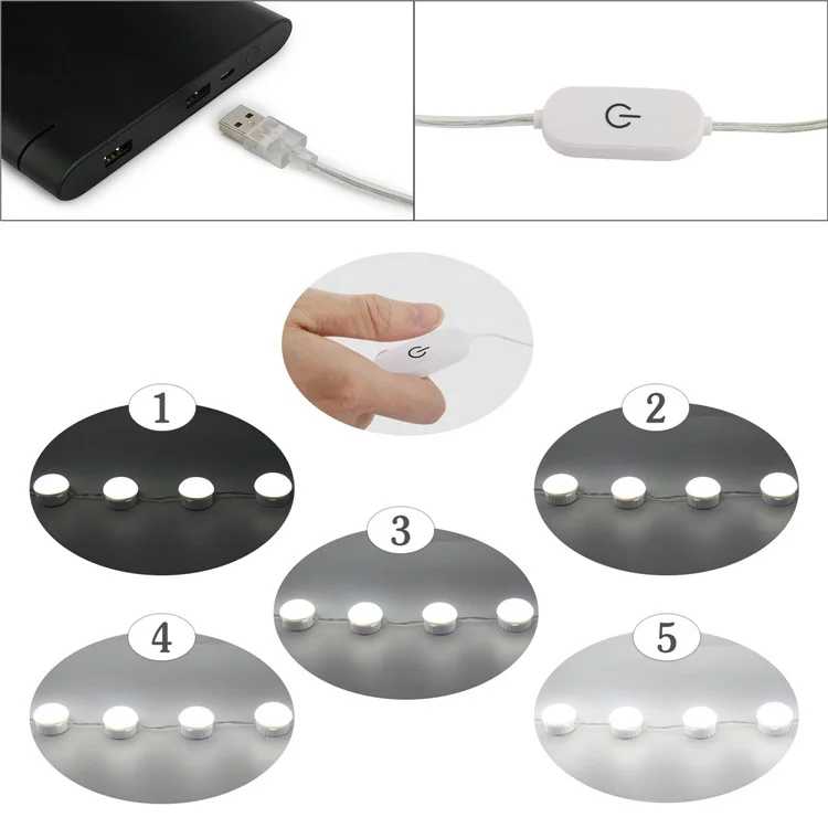 Mirror Hollywood Mirror Kit di Lampadina Dimmerabile Vanity Specchio da Trucco USB Light