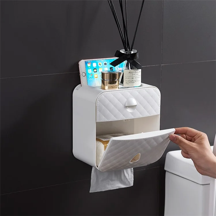 SANQING FLOWER Multi-function Non-punching Toilet Bathroom Paper Towel Box