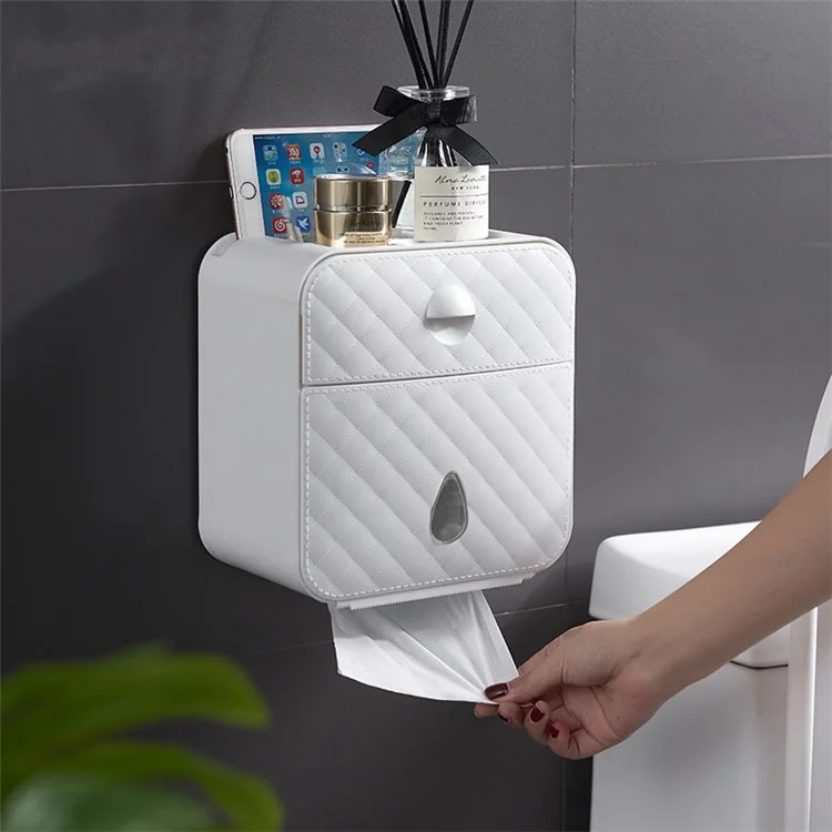 SANQING FLOWER Multi-function Non-punching Toilet Bathroom Paper Towel Box