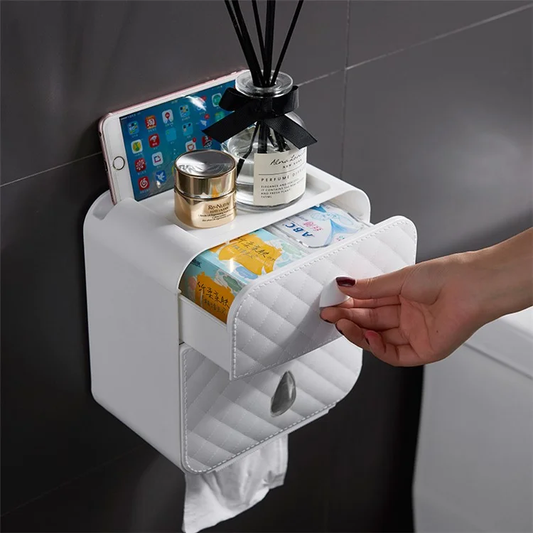 SANQING FLOWER Multi-function Non-punching Toilet Bathroom Paper Towel Box