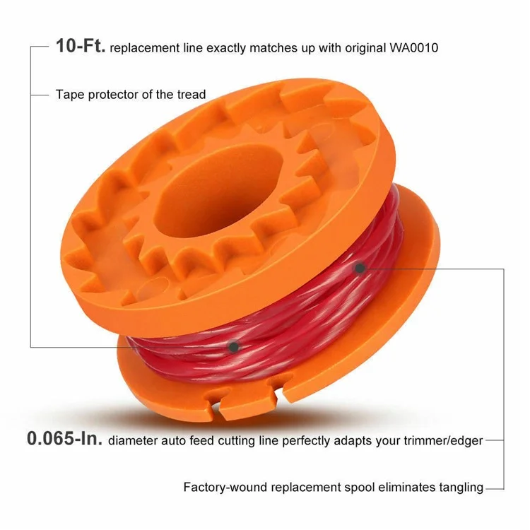 Outil Accessoire De Tondeuse Worx WA0010 10 PCS SPOOL + 2 PCS SPOOL CAP