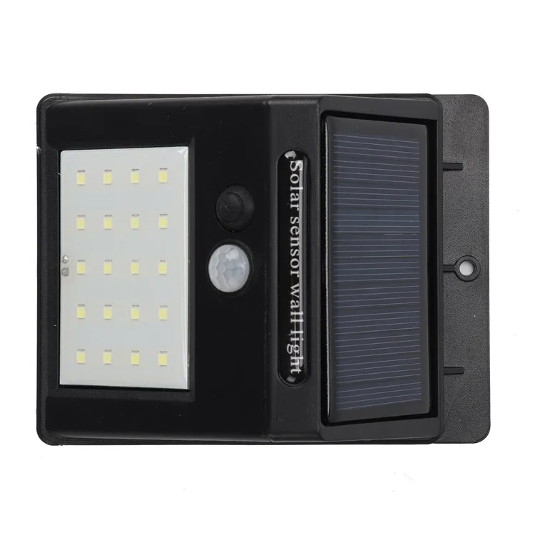 Lámpara de inducción corporal humana con 20 LED y 3 funciones, luz solar para jardín y patio