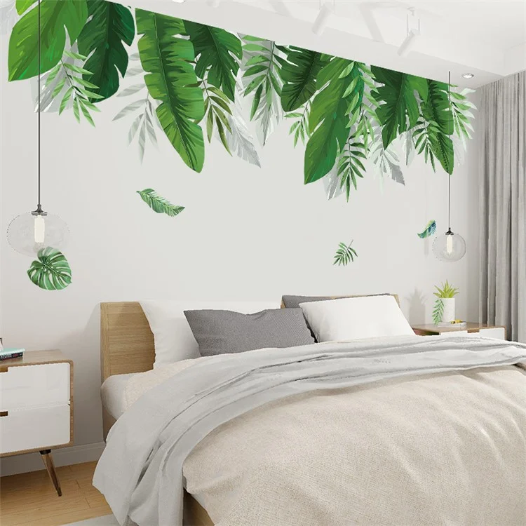 60x90cm Leaves Pattern Wall Stickers Home Decor Adhesive Room Wallpaper Mural Art Decal