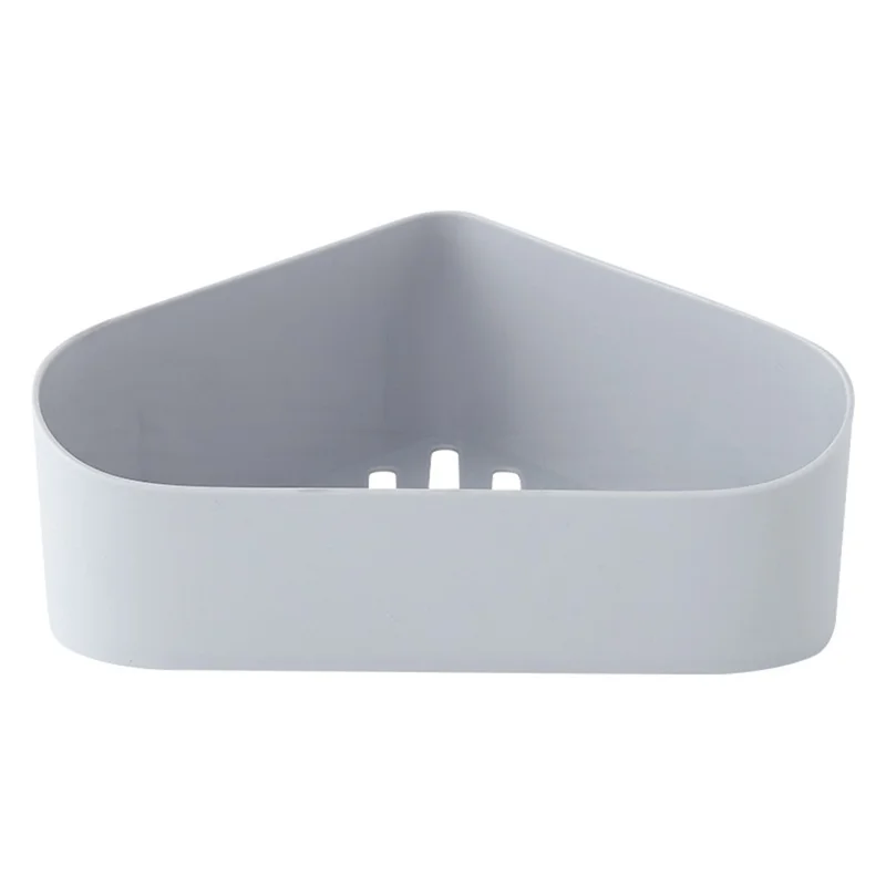 Hållbar klistrad väggmonterad tresbenad badrumsbords hörnhylla - Grå