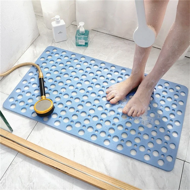 Anti-Slip Anti-Bacterial Bath Mat Bathroom Kitchen TPE Ground Bathtub Mat, Size: 21'' x 21'' - White