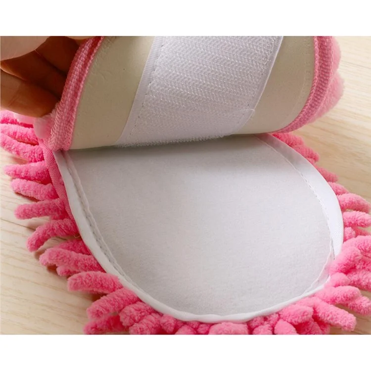 Lazy Microfibre Floor Cleaning Mop Slippers Dust Polish Shoes - Pink / Size42-44