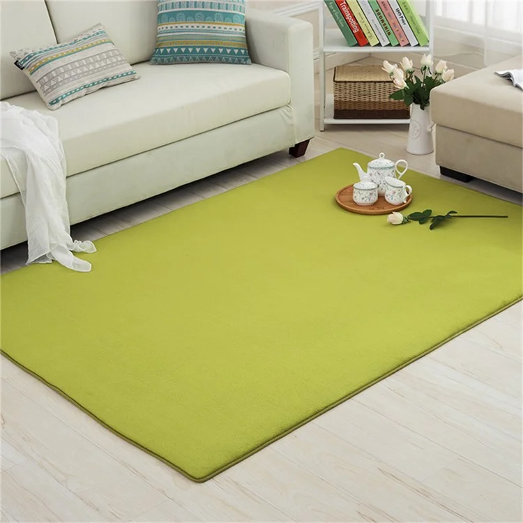 Alfombra de Piso de Terciopelo de Coral Suave Antideslizante para Baño Dormitorio 40 x 60cm - Verde