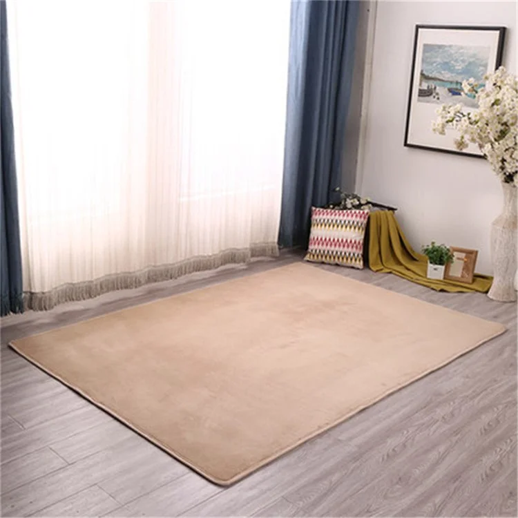 Alfombra Suave de Terciopelo de Coral Antideslizante para el Baño, Dormitorio, Suelo Alfombra 40 x 60cm - Caqui