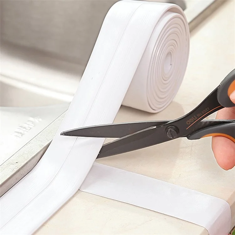 3.2M Waterproof Anti-Mildew Self Adhesive Sealing Caulk Strip Tape for Bathtub Bathroom Kitchen - White