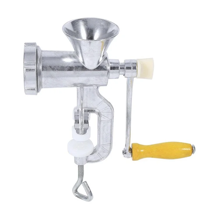 Manual Meat Grinder and Sausage Stuffer Meat Grinder Mincer Pasta Maker Crank - Silver