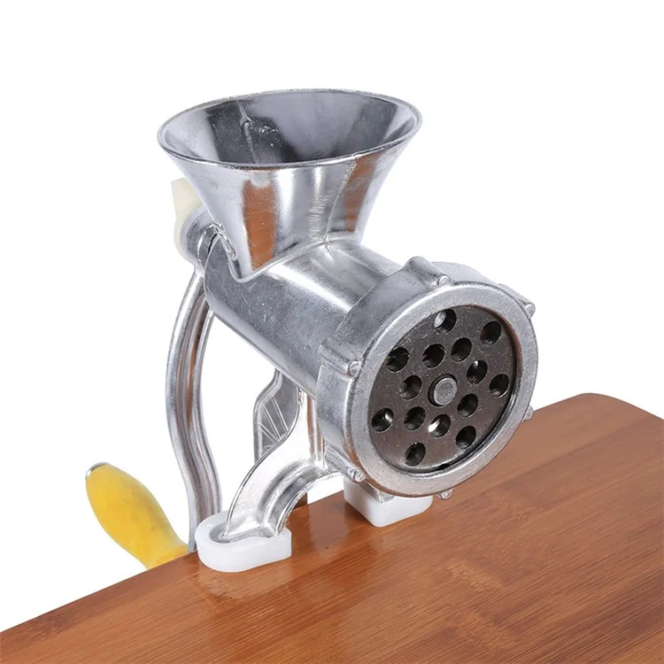 Manual Meat Grinder and Sausage Stuffer Meat Grinder Mincer Pasta Maker Crank - Silver