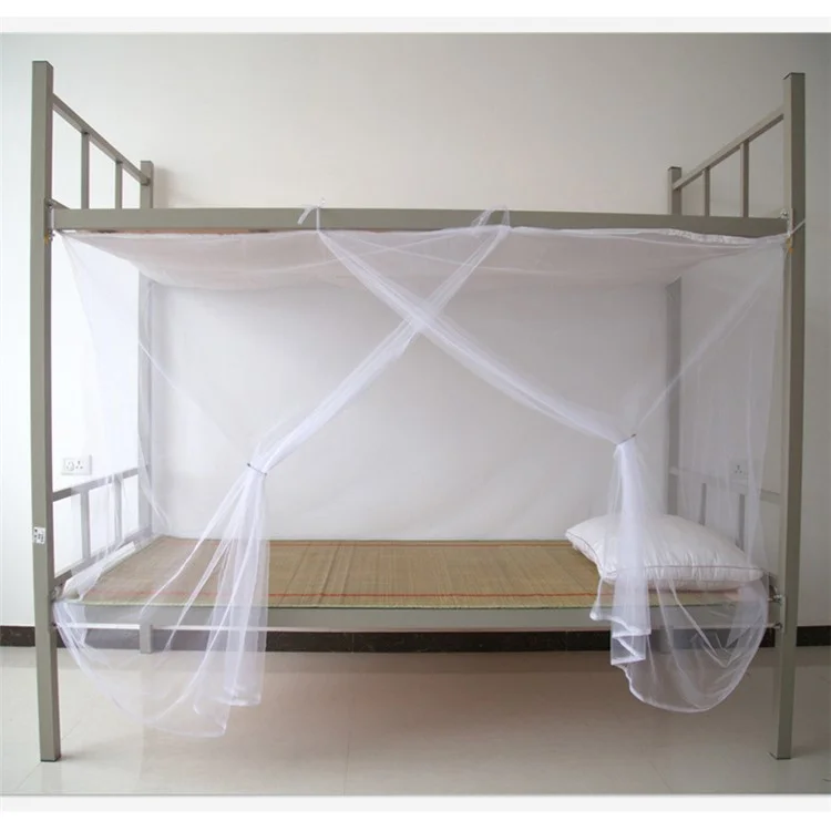 Mosquitero de cama individual para estudiantes en dormitorio de verano, de 1,8 * 1,95 * 1,65 m - Blanco