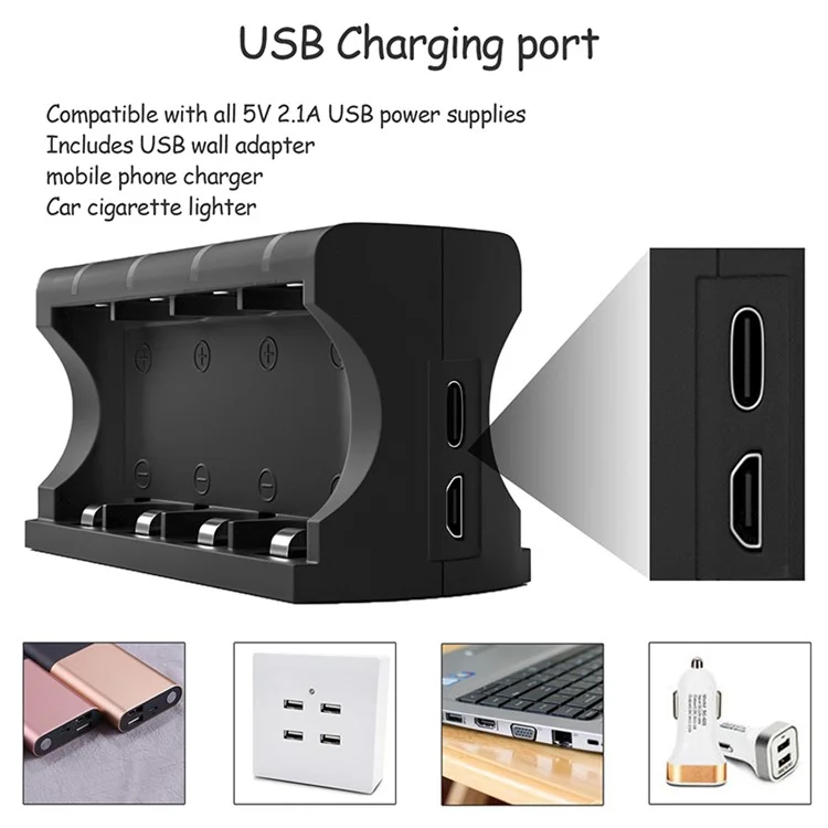 300mAh RCR123A Battery Charger 8-slot Adapter