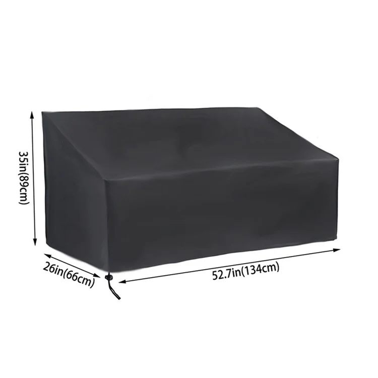 Housse de banc imperméable en tissu Oxford - Housse de meubles de jardin et de patio - 2 sièges/134x66x89cm