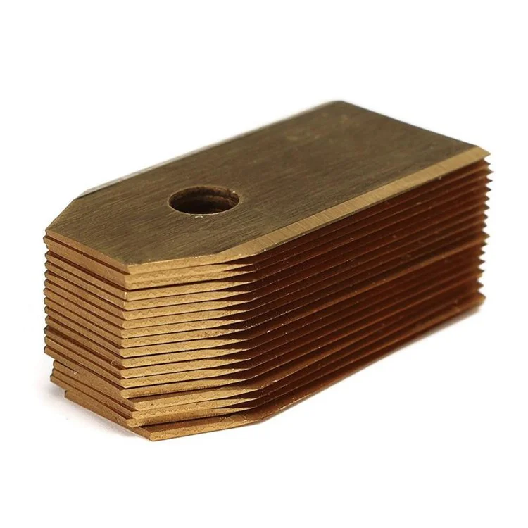 30 piezas/juego 0.75 MM Hoja de cortadora de césped de acero inoxidable con revestimiento de titanio Repuesto + Piezas de tornillo para Husqvarna Automower - Oro