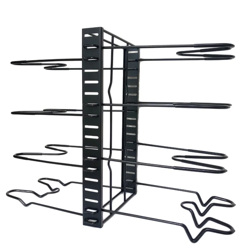 8-Layer Kitchen Organizer Rack Adjustable Metal Cabinet Pantry Pan Pot Lid Organizer Rack Holder Bakeware Plate Holder Stand