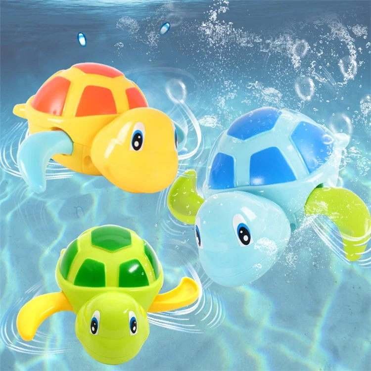 Baby Cartoon Tortoise Bath Swimming Turtle Clockwork Toy - Random Color